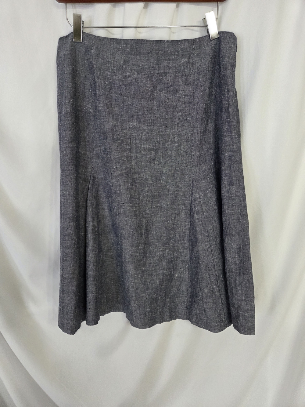 Dalia Collection Classic Blue Linen-Blend Skirt Size 8